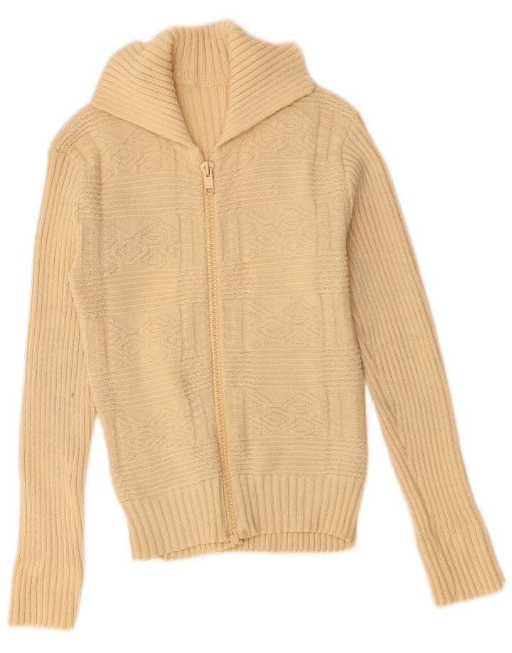 VINTAGE ženski kardigan pulover UK 10 Small Beige