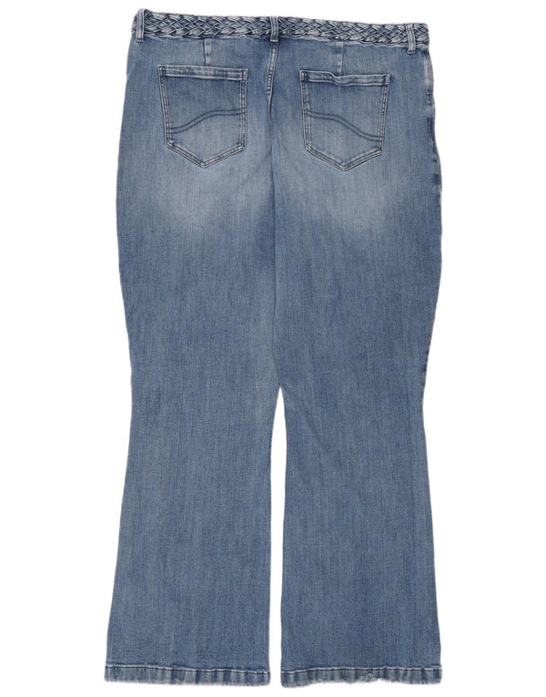 FAT FACE Womens Fly High Rise Flared Jeans UK 22 2XL W42 L31 Blue Cotton