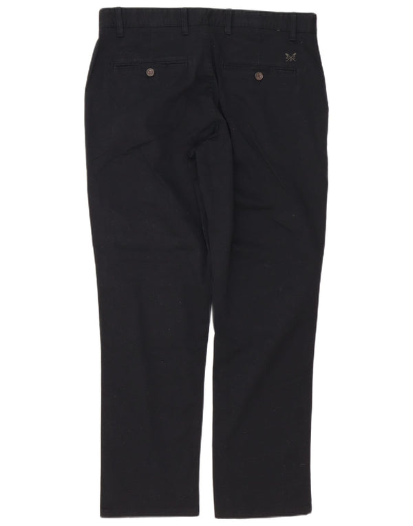 Crew Clothing Muške ravne chino hlače W34 L30 crni pamuk