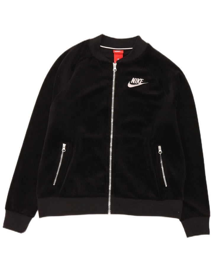 Nike ženska gornja jakna od trenirke od velura UK 14 srednji crni poliester