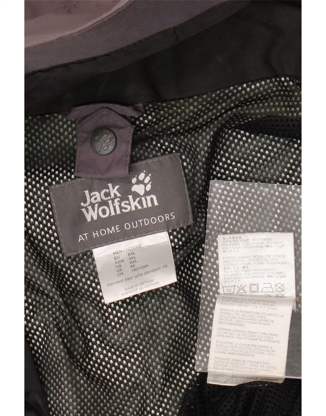 JACK WOLFSKIN Muška kišna jakna s kapuljačom UK 48 2XL siva poliamidna boja