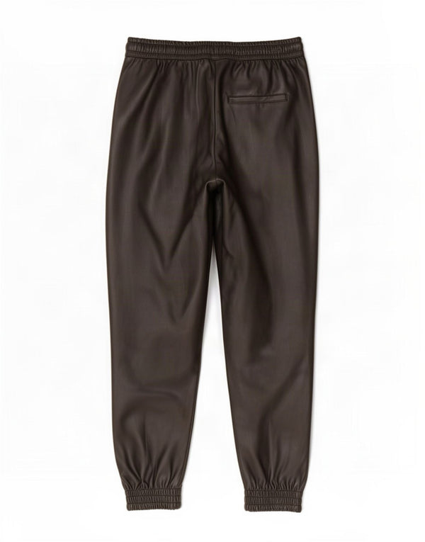Zara ženske joggers hlače od umjetne kože srednje veličine W28 L26 crni poliester
