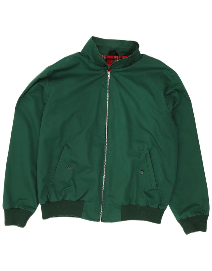 Vintage muška bomber jakna UK 40 velika zelena poliesterska retro jakna