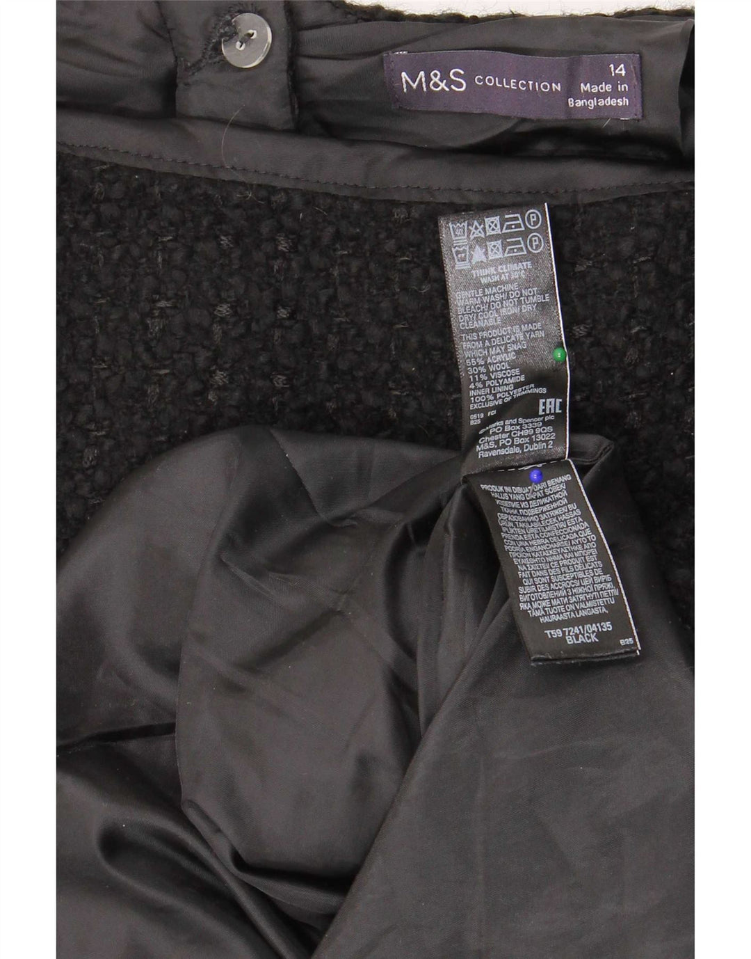 Marks & Spencer ženska mini suknja UK 14 srednje W32 crni akril