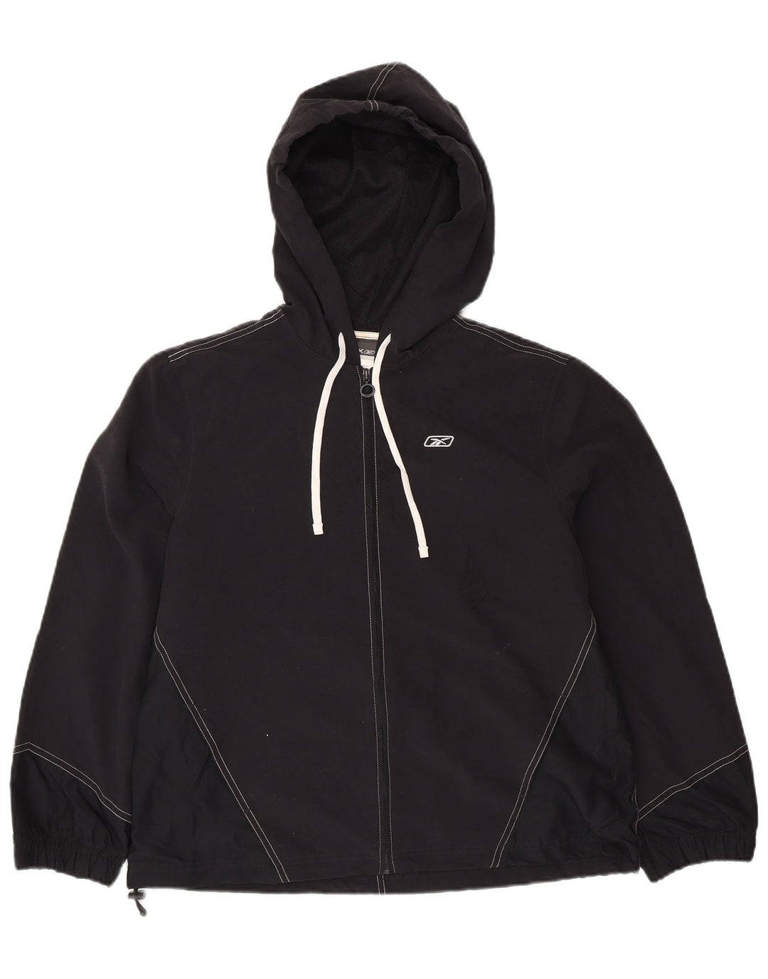 REEBOK ženska kišna jakna s kapuljačom UK 14 veliki crni poliester