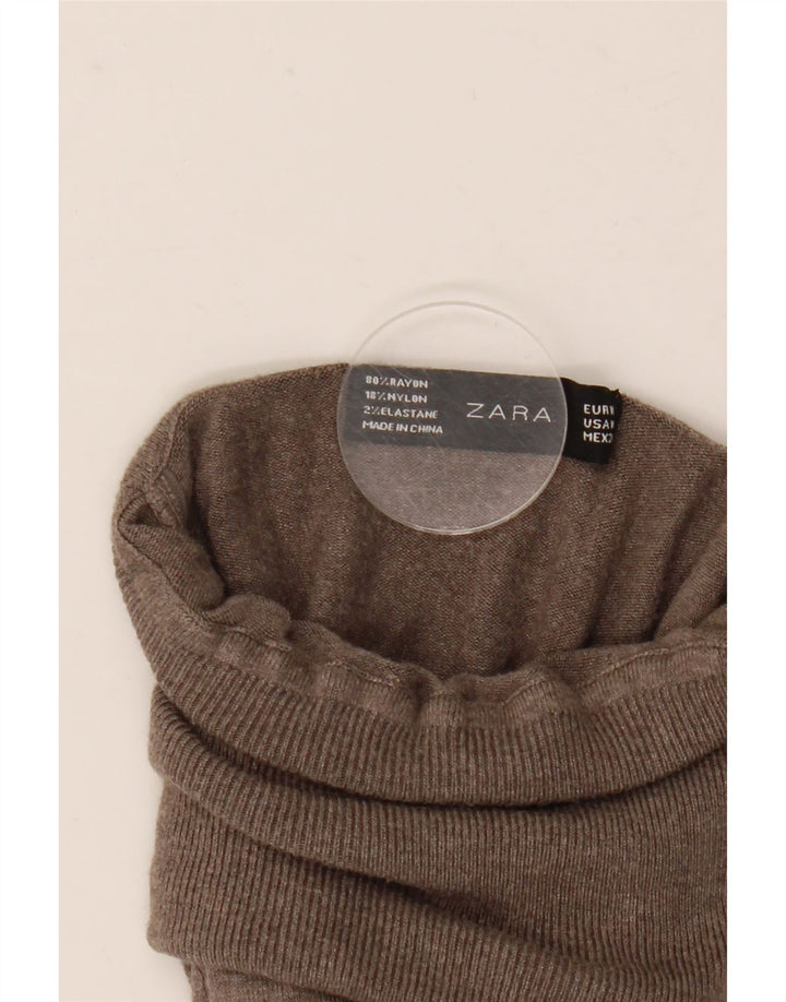 Zara ženski pulover s rol izrezom UK 12 Srednje sivi rajon