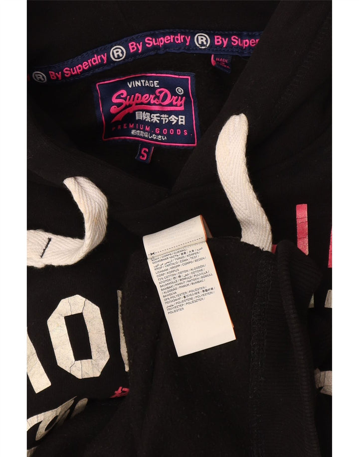 Superdry Mens Hornets Graphic majica s kapuljačom UK 10 Mali crni pamuk