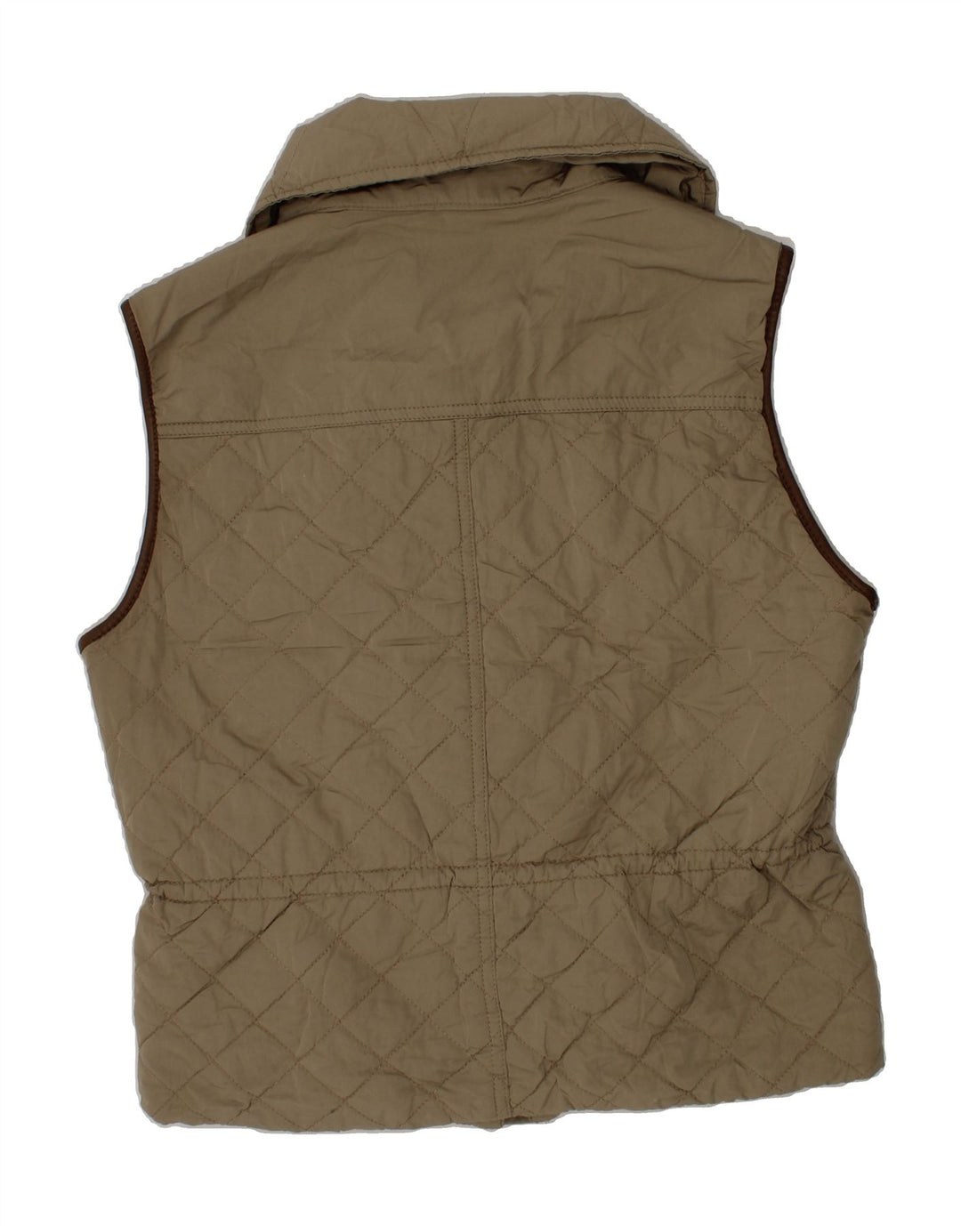 MASSIMO DUTTI Womens Quilted Gilet UK 12 Medium Khaki Polyester Vintage Massimo Dutti and Second-Hand Massimo Dutti from Messina Hembry 