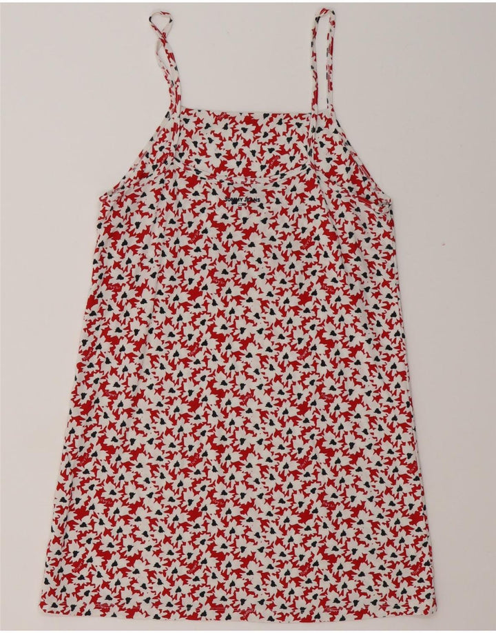 TOMMY HILFIGER Ženski gornji dio bluze s apstraktnim uzorkom UK 12 Srednje crvena