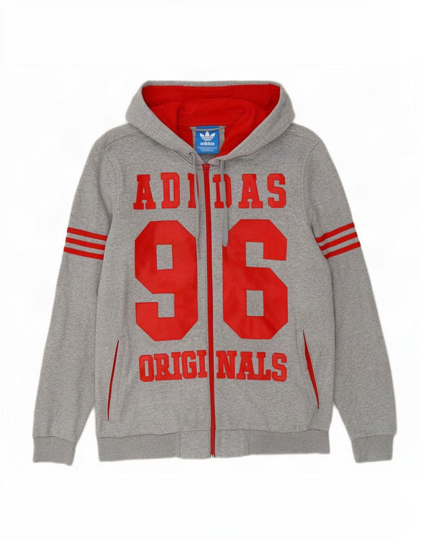Adidas muški pulover s kapuljačom s patentnim zatvaračem, srednje sivi flekasti pamuk