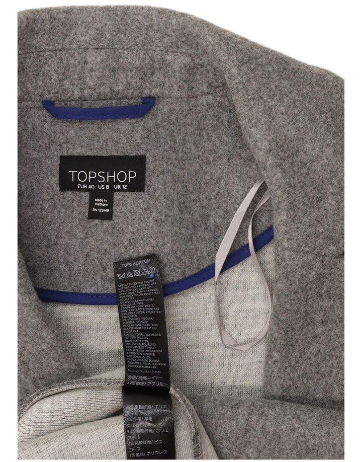 Topshop ženski otvoreni kaput UK 12 srednje sivi poliester