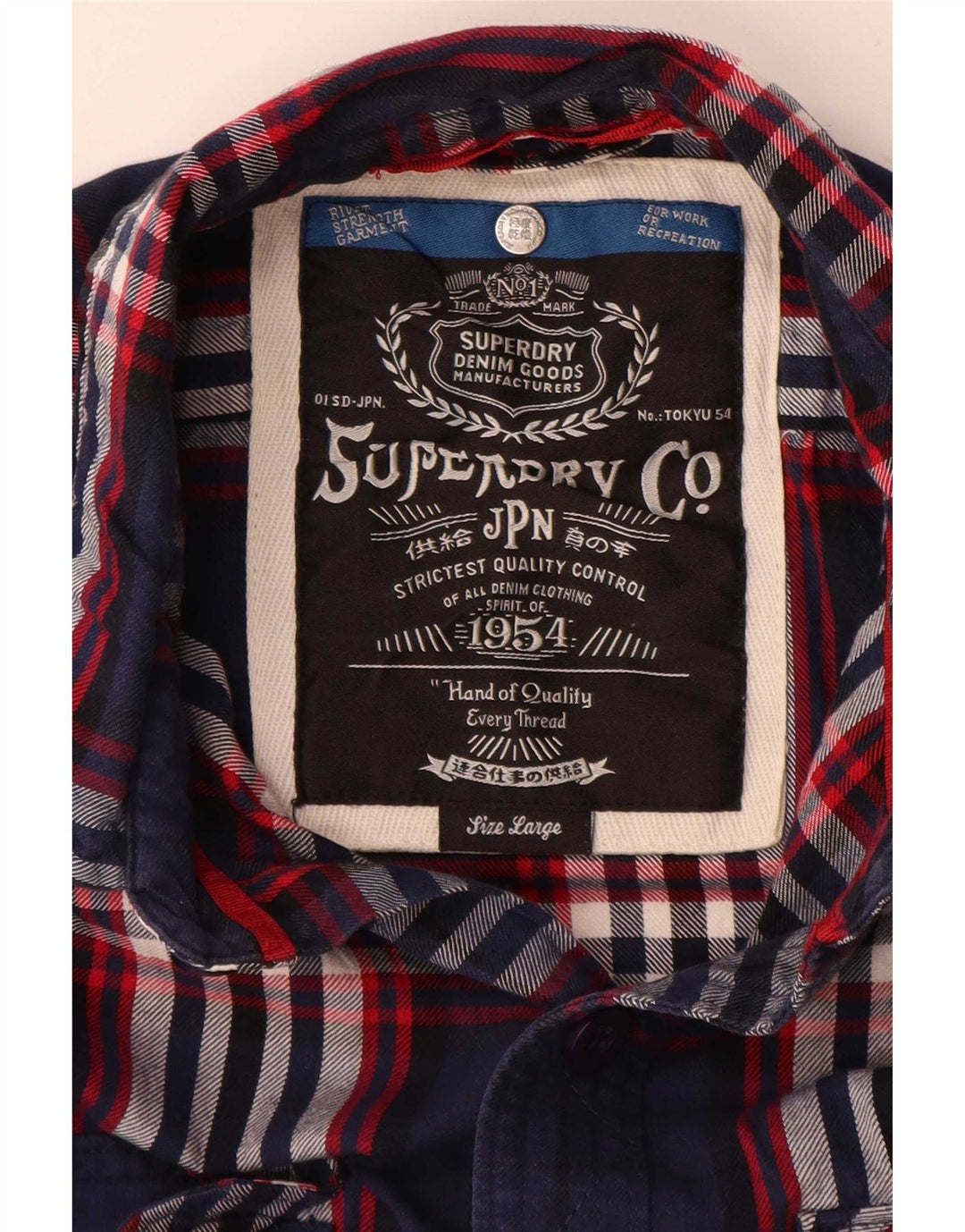 Superdry muška flanelska košulja, veliki tamnoplavi karirani pamuk