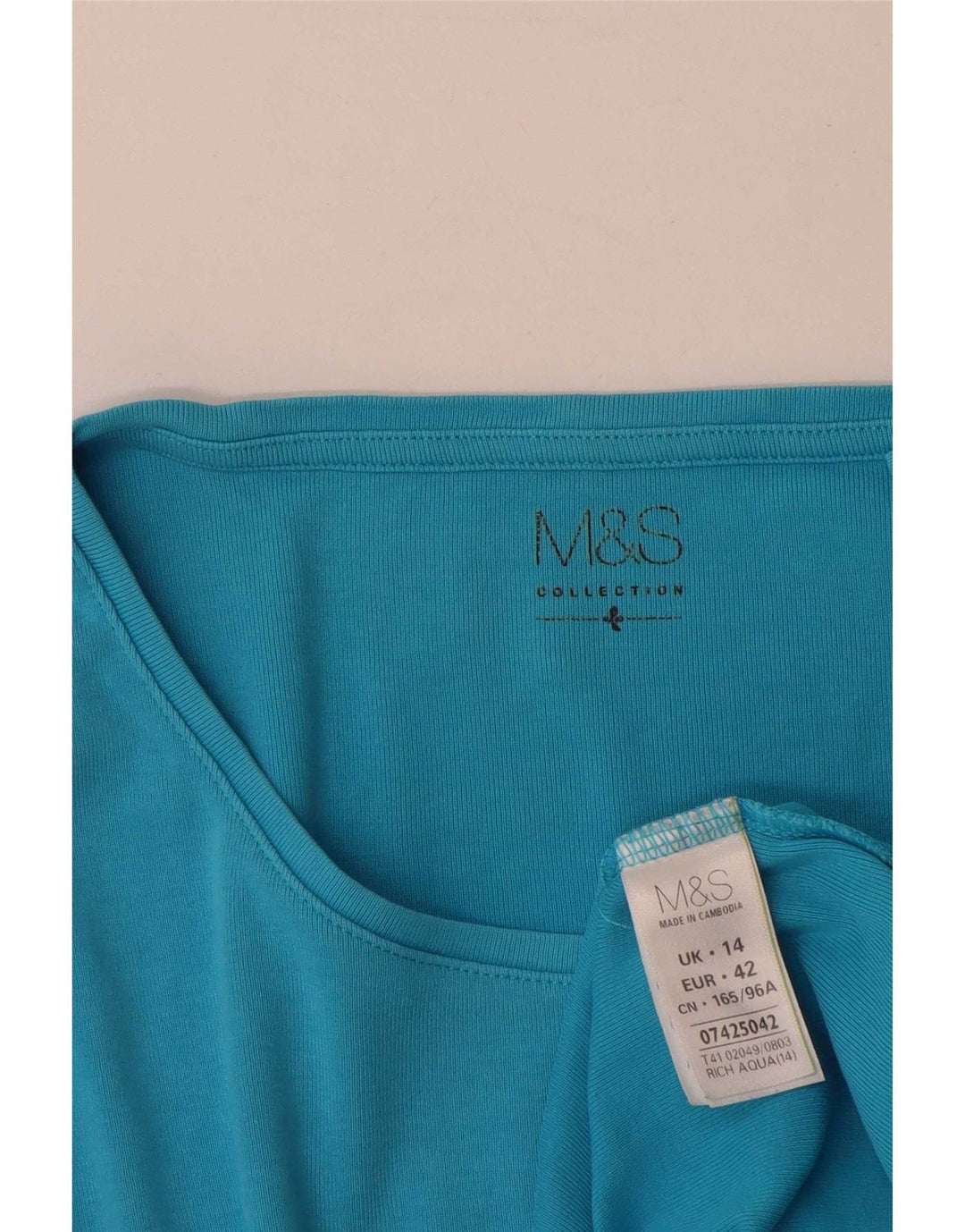 Marks & Spencer ženska majica dugih rukava UK 14 Large Blue Cotton