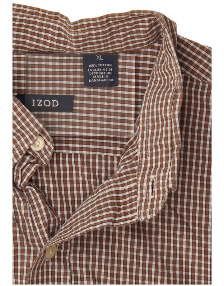 Izod muška košulja XL smeđi karirani pamuk