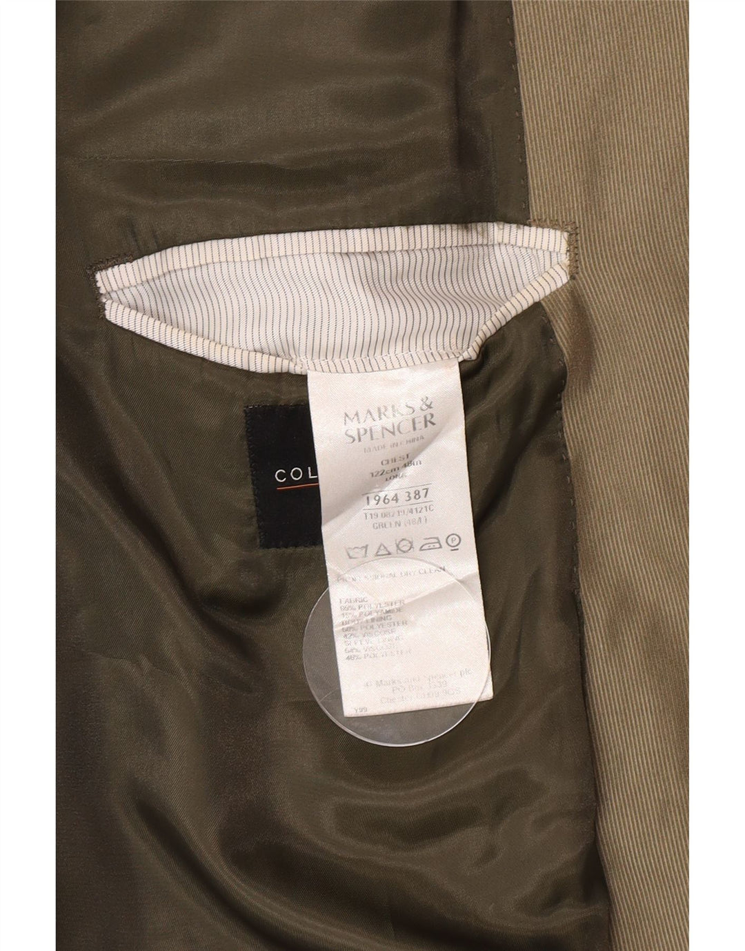 Marks & Spencer muška duga jakna sako s 2 gumba UK 48 2XL zeleni poliester