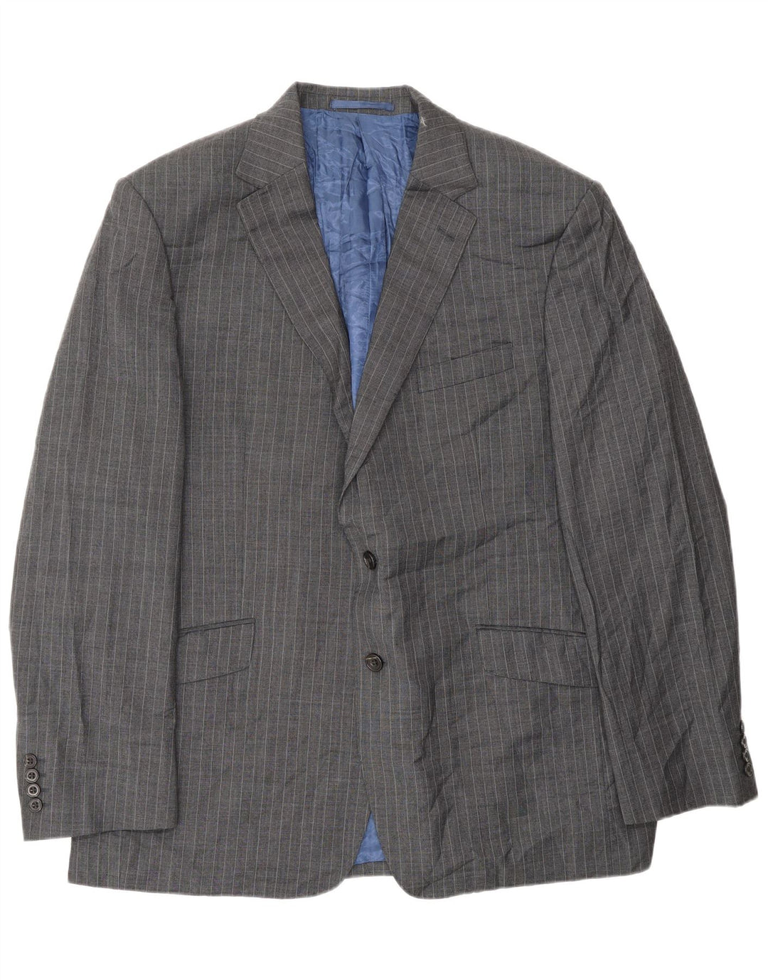 Marks & Spencer muška jakna sako s 2 gumba UK 44 XL siva vuna na pruge