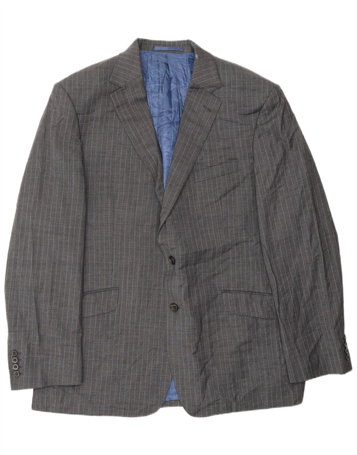 Marks & Spencer muška jakna sako s 2 gumba UK 44 XL siva vuna na pruge