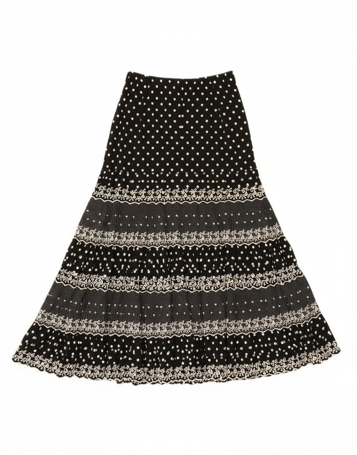 Vintage ženska ciganska suknja W28 srednje crna na točkice