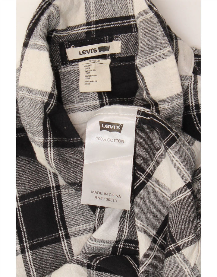 LEVI'S ženska košulja od flanela UK 10 mali crni karirani pamuk