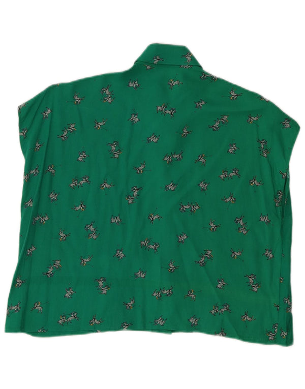 Vintage ženska bluza košulja bez rukava bez rukava UK 12 Srednje zelena