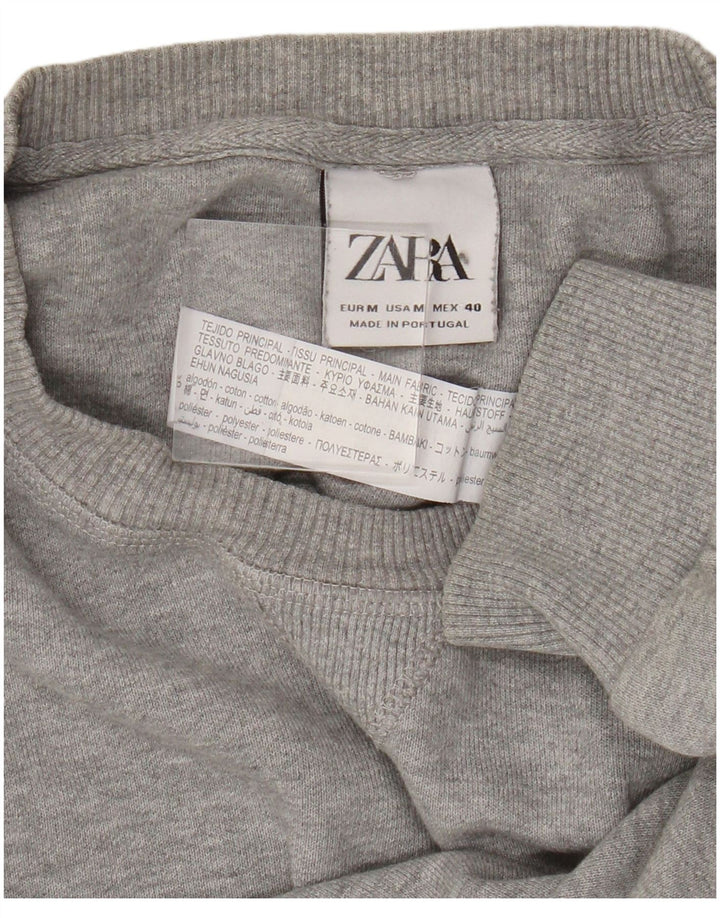 Zara muški džemper s okruglim izrezom, srednje sivi pamuk