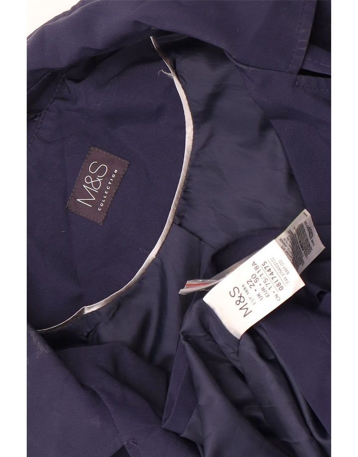 Marks & Spencer ženski kratki trenč kaput UK 22 3XL tamnoplavi poliester