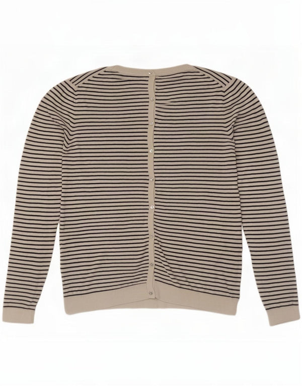 Massimo Dutti ženski kardigan pulover UK 14 Svila na velike bijele pruge
