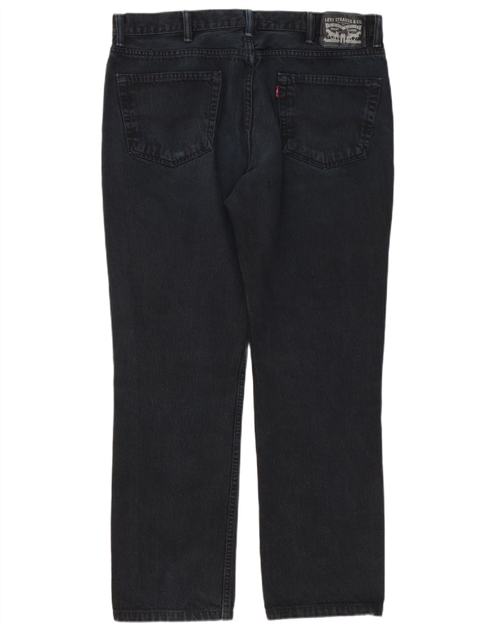 Levi's muške isprekidane ravne traperice W38 L32 crni pamuk
