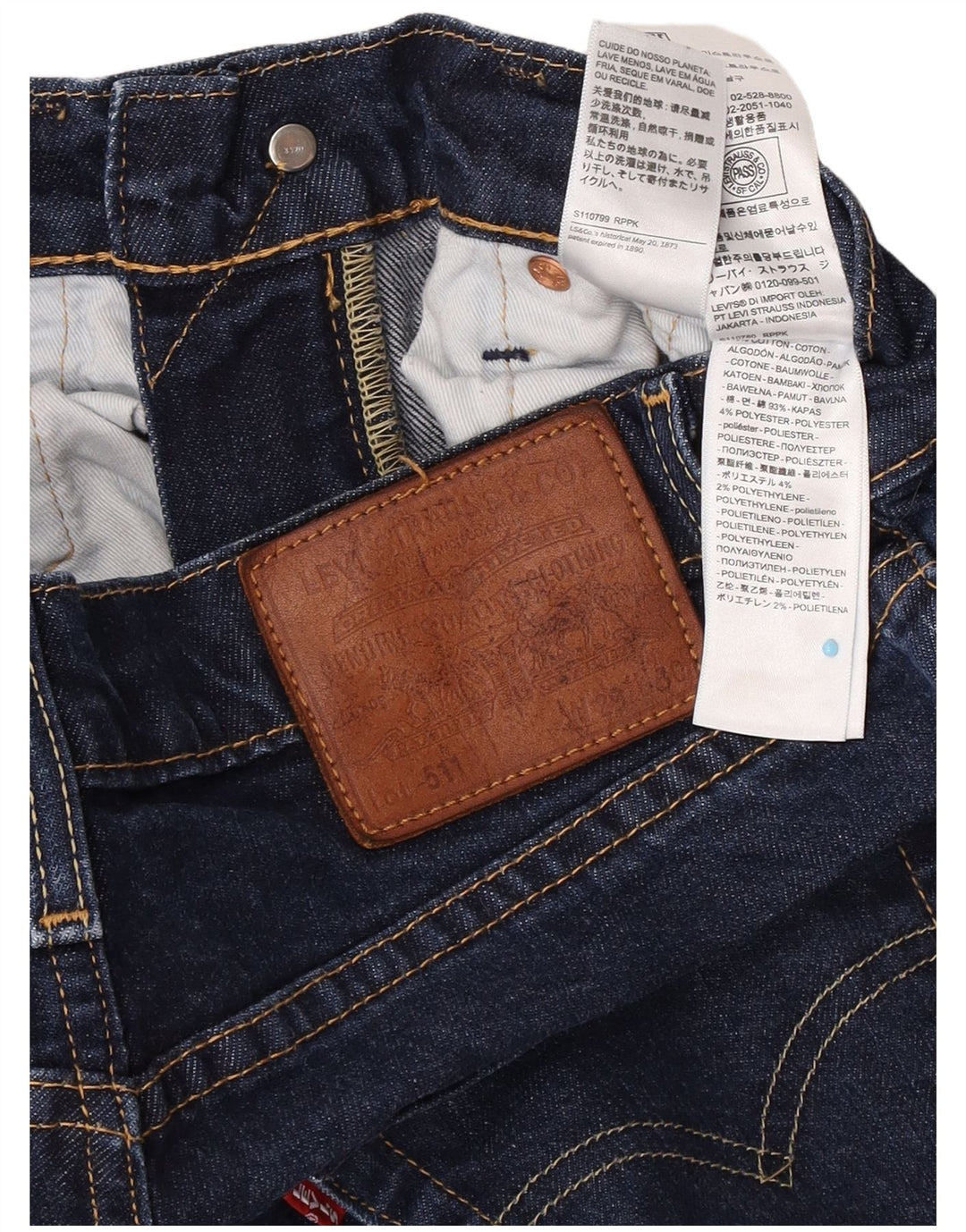 Levi's muške 511 uske traperice W29 L27 tamnoplavi pamuk
