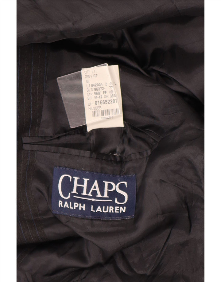 CHAPS RALPH LAUREN Mens 2 Button Blazer Jacket UK 46 3XL Black Pinstripe
