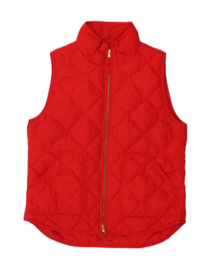 J. CREW Womens Padded Gilet UK 14 Medium Red Polyester Vintage J. Crew and Second-Hand J. Crew from Messina Hembry 