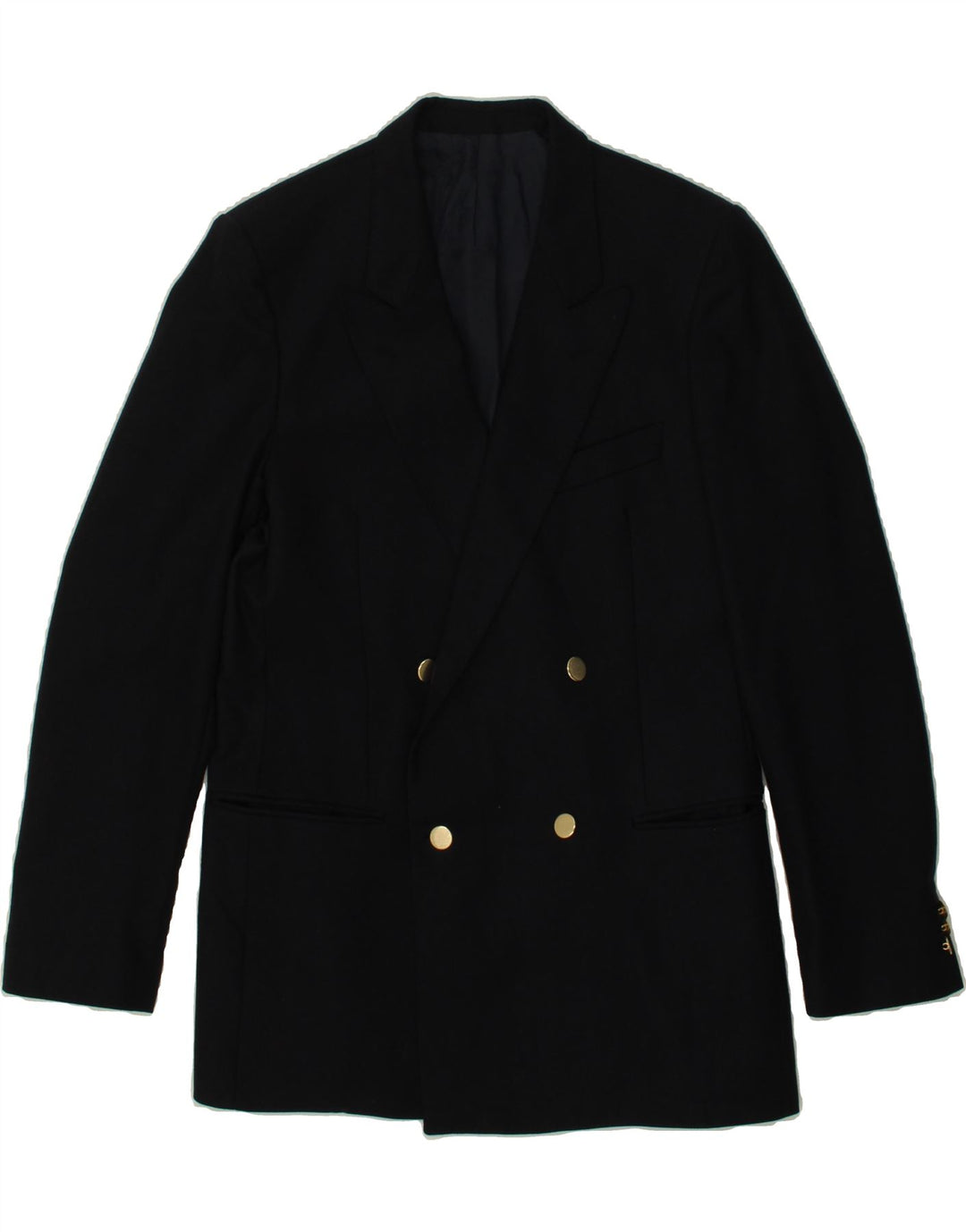 TEXITALY Womens Double Breasted Blazer Jacket IT 52 2XL Navy Blue Viscose Vintage Texitaly and Second-Hand Texitaly from Messina Hembry 