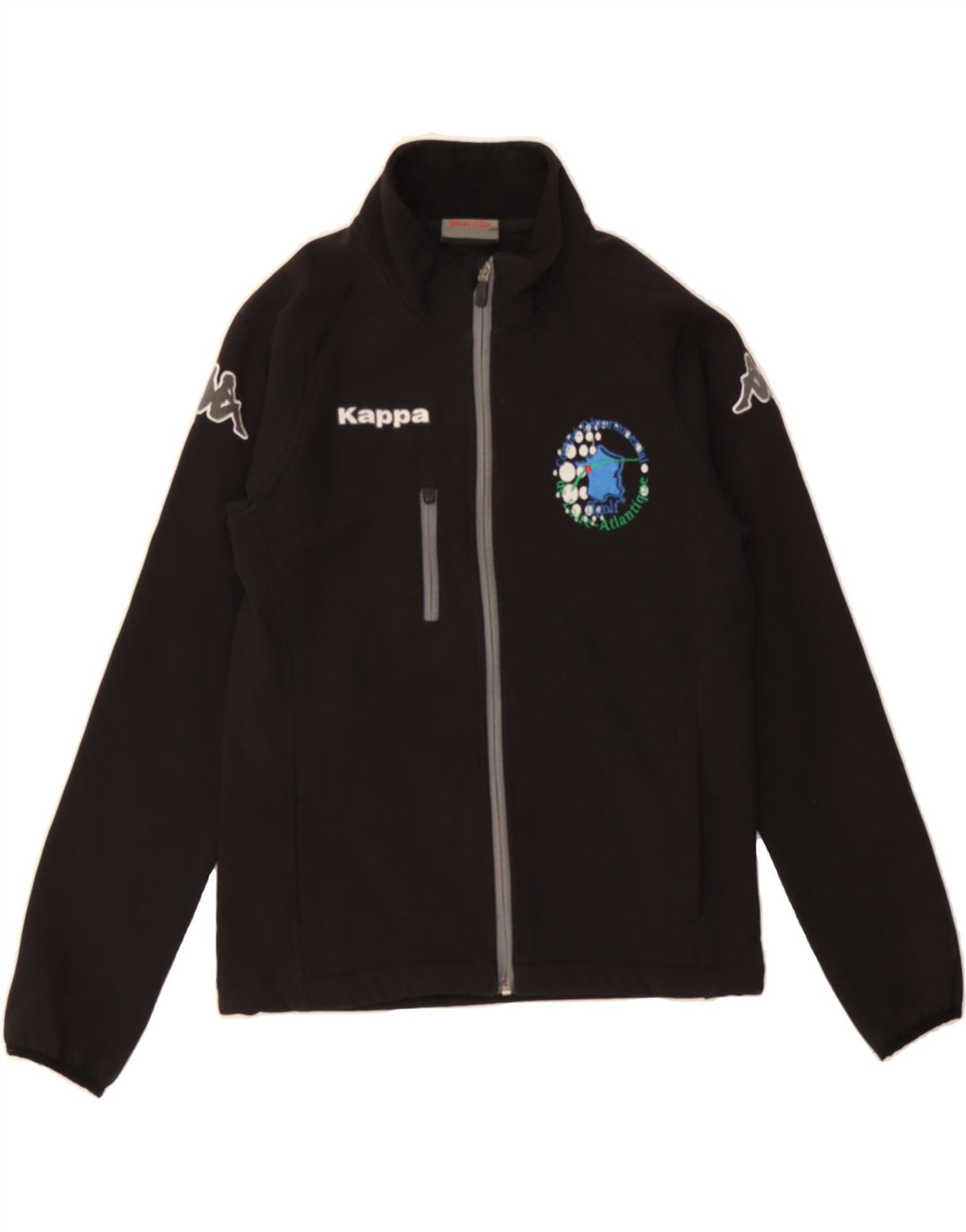 KAPPA Boys Graphic Tracksuit Top Jacket 11-12 Years Black Polyester Vintage Kappa and Second-Hand Kappa from Messina Hembry 
