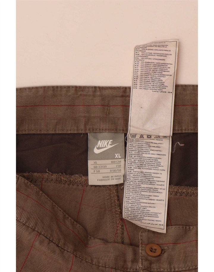Nike muške kargo kratke hlače XL W38 sivi karirani pamuk