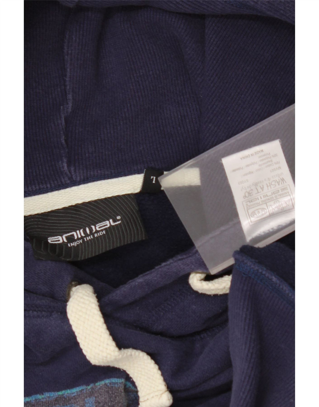 ANIMAL Muška majica s kapuljačom s kapuljačom, veliki tamnoplavi pamuk