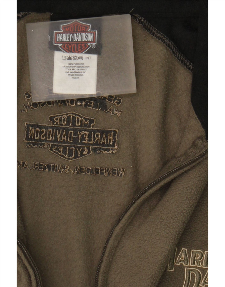 Harley Davidson muška jakna od flisa UK 38 Srednji kaki poliester u boji