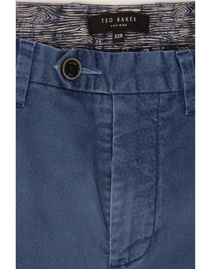 Muške chino kratke hlače Ted Baker W32 srednje plavi geometrijski pamuk