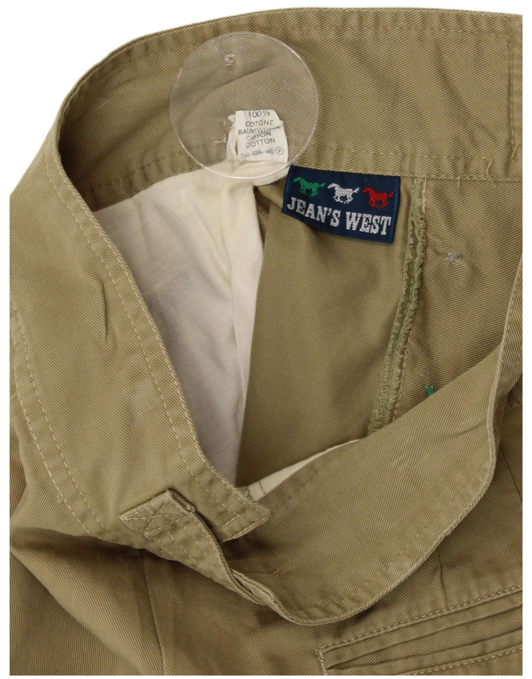 VINTAGE Ženske kulotske bermude W24 XS Kaki pamuk