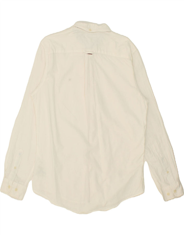 TOMMY HILFIGER Mens Shirt Medium White Cotton Vintage Tommy Hilfiger and Second-Hand Tommy Hilfiger from Messina Hembry 