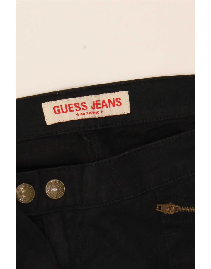 Ženske kargo hlače Guess Bootcut W31 L32 crni pamuk