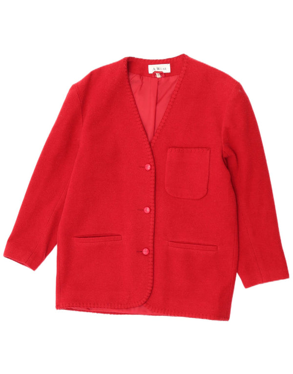 A.Wear ženska jakna sa 3 gumba UK 12 srednje crvene vune