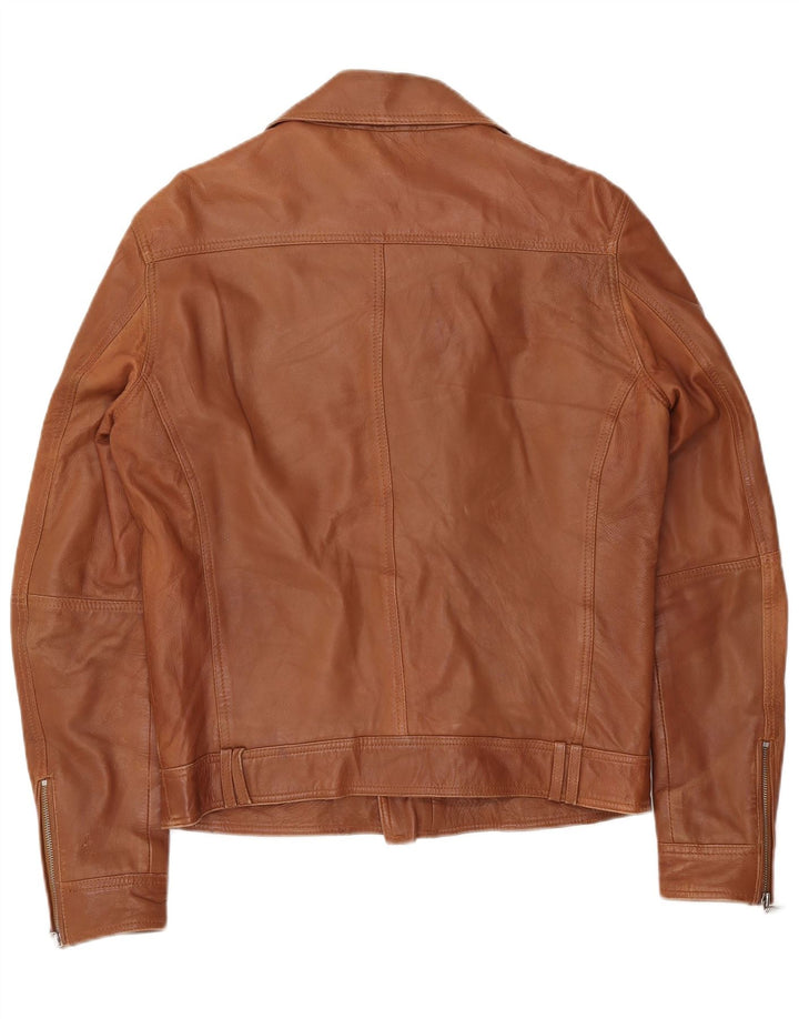 Vintage muška kožna biciklistička jakna UK 40 velika smeđa koža