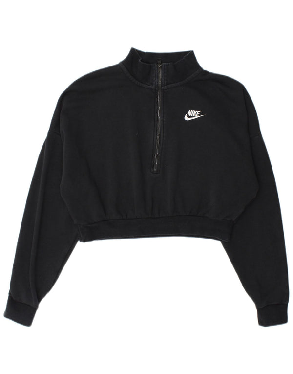 Nike Ženska kratko majica s kratkim izrezom i kratkim izrezom UK 10 Mala crna pamučna
