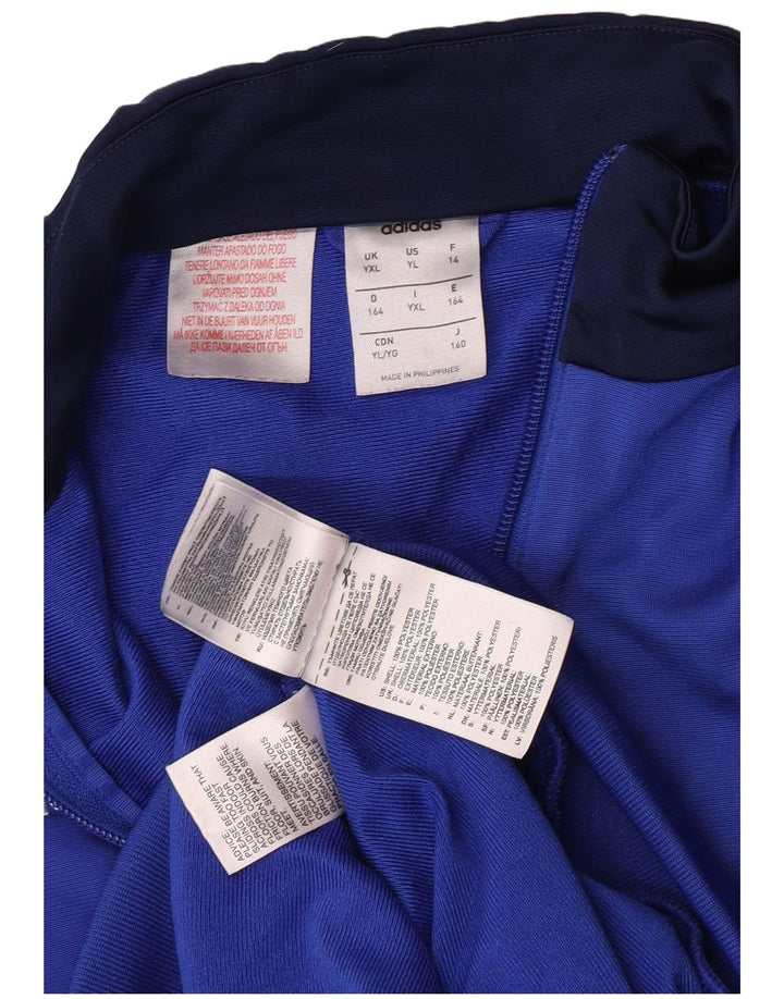 Gornja jakna za trenirku Adidas za dječake 13-14 godina XL plava poliesterska boja