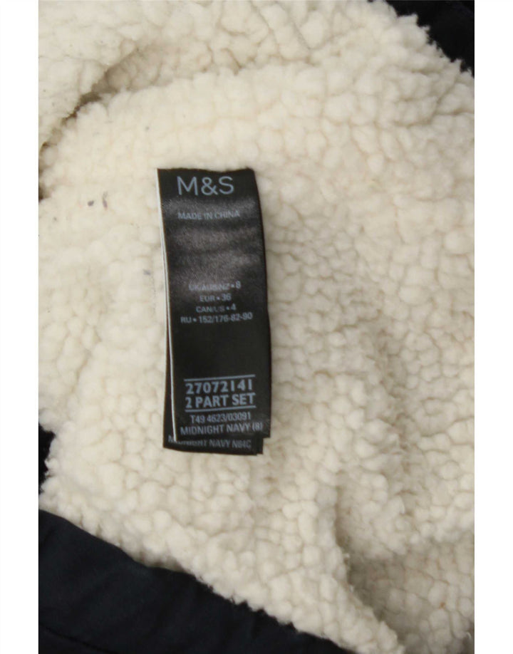 Marks & Spencer muška prevelika parka jakna s kapuljačom UK 8 mala tamnoplava