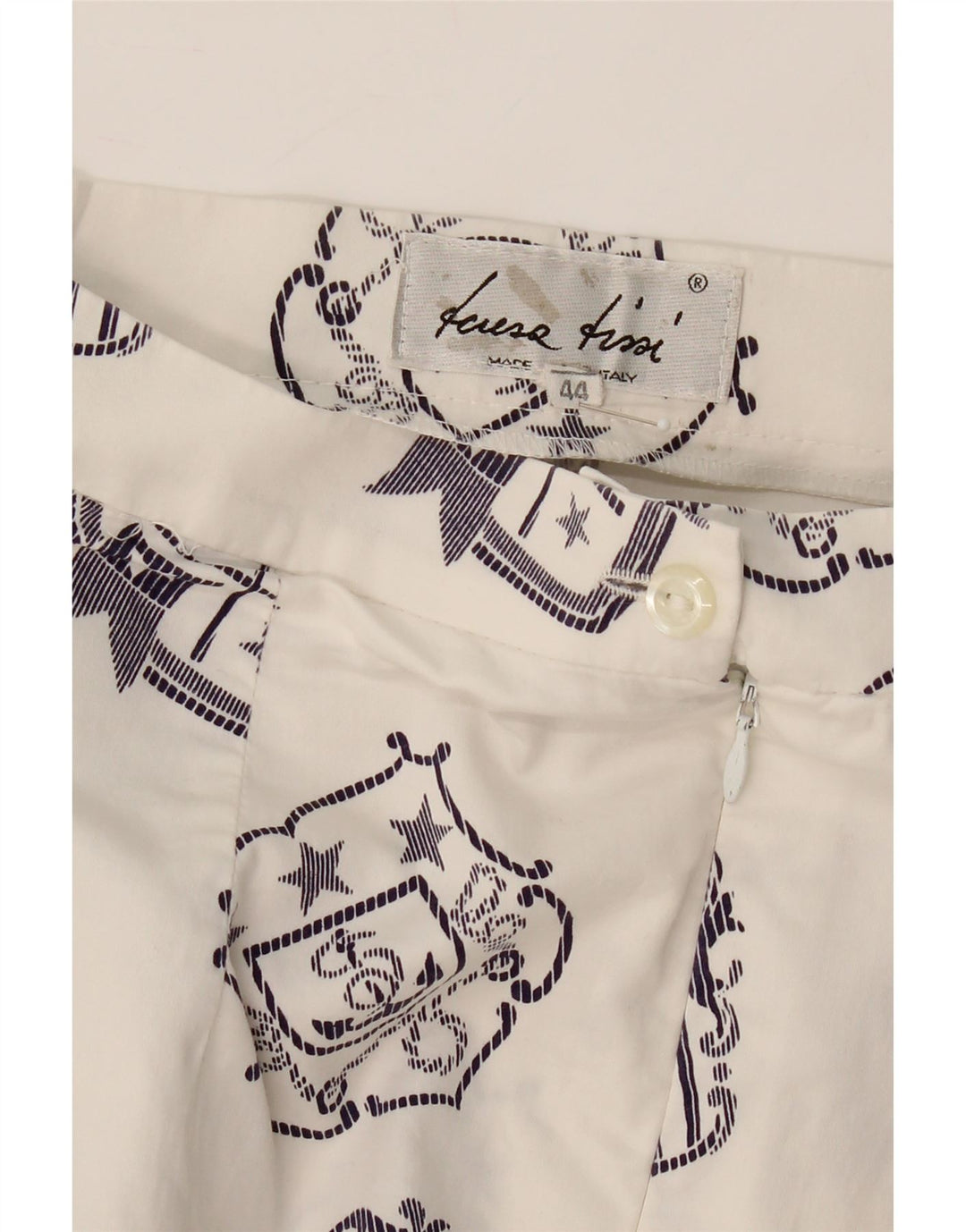 VINTAGE Womens Abstract Pattern Pencil Skirt IT 44 Medium W26 White Vintage Vintage and Second-Hand Vintage from Messina Hembry 