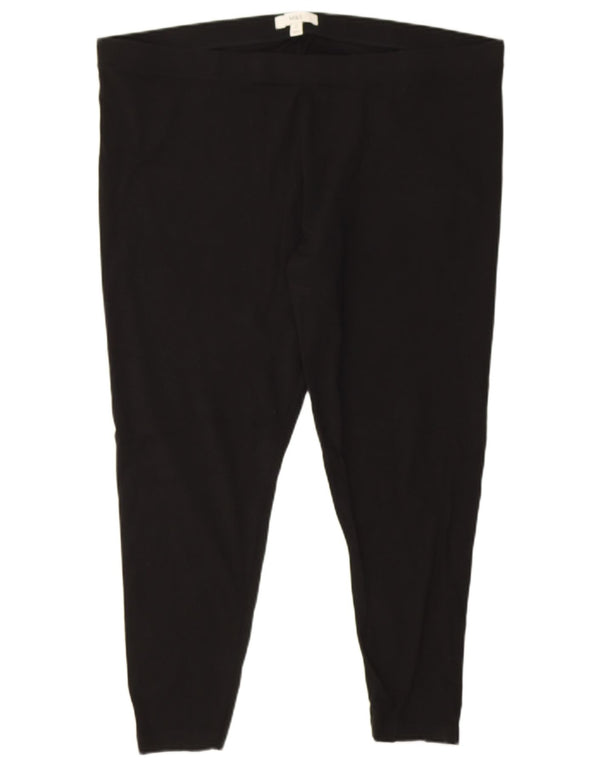 MARKS & SPENCER Womens Capri Leggings UK 22 3XL W40 L25 Black Cotton