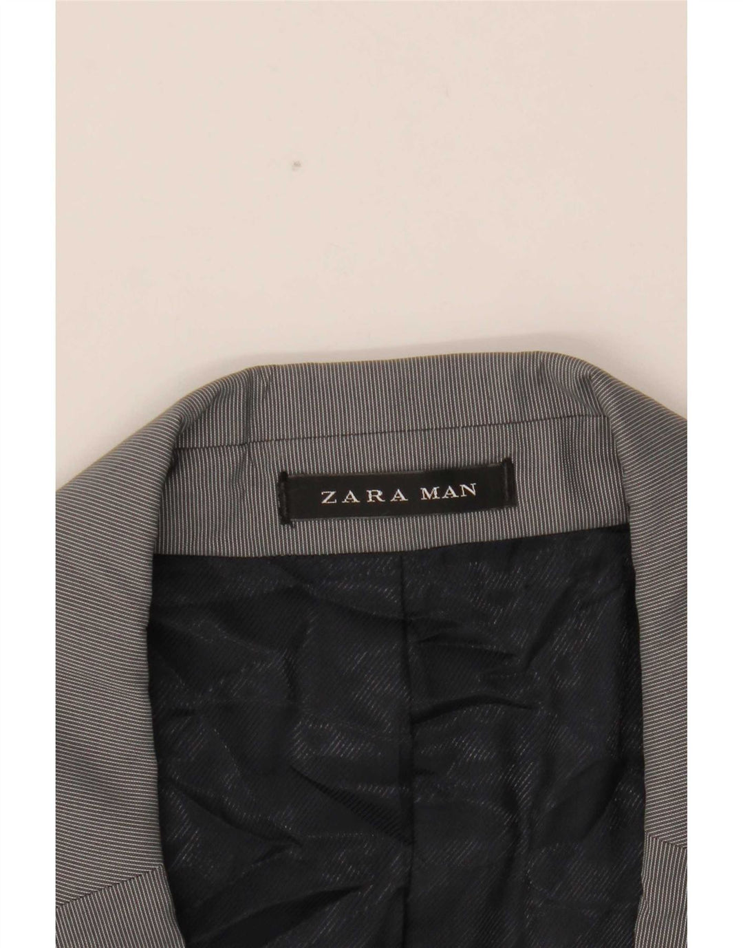 Zara muška jakna sa 2 gumba EU 54 XL sivi prugasti poliester