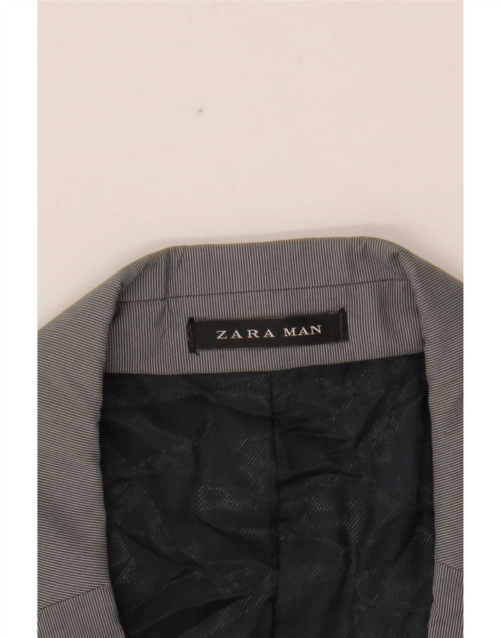 Zara muška jakna sa 2 gumba EU 54 XL sivi prugasti poliester