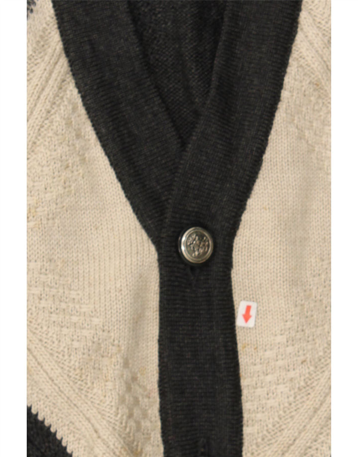 DALMINE Mens Cardigan Sweater IT 50 Medium Grey Colourblock Wool Vintage DALMINE and Second-Hand DALMINE from Messina Hembry 